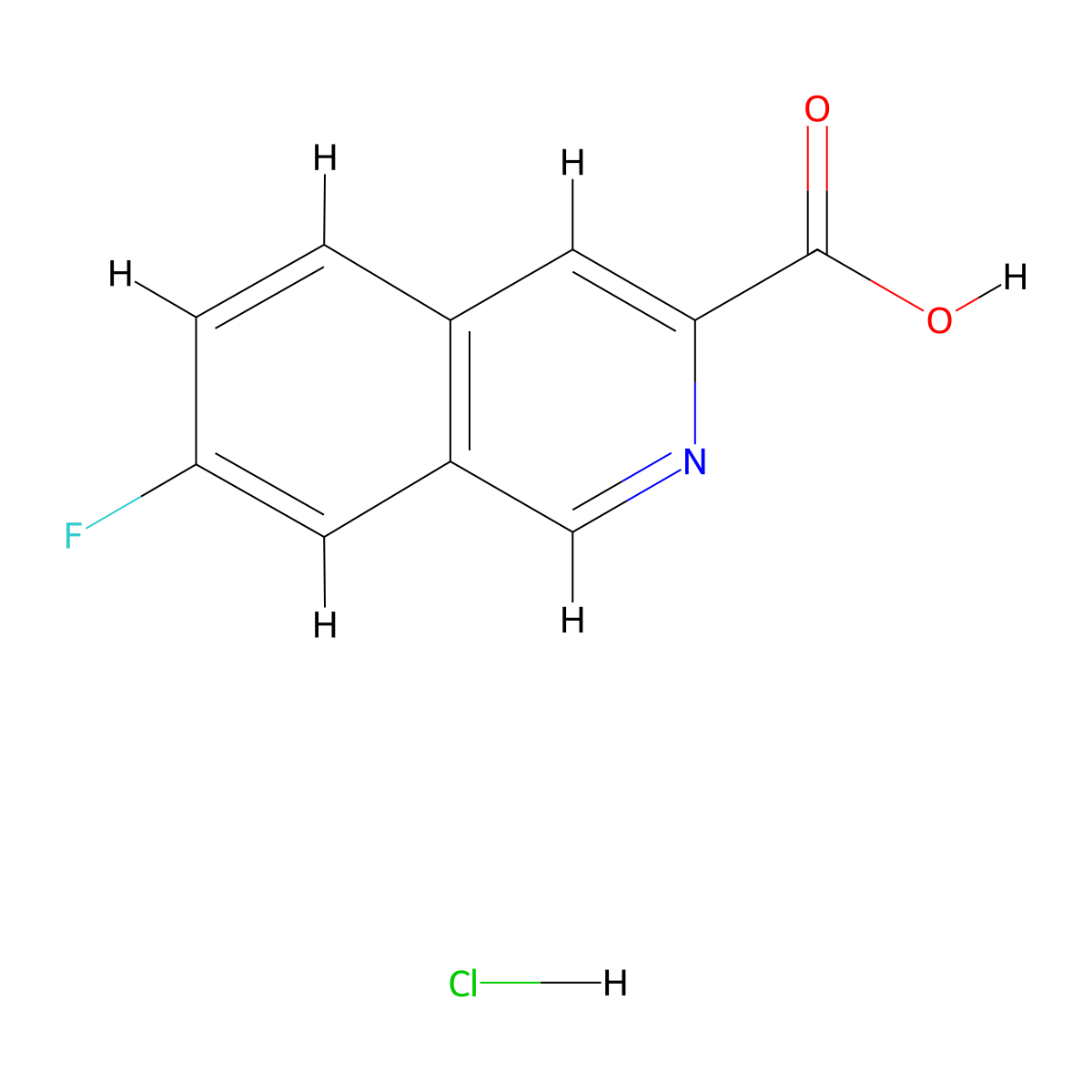 7-Fluoroisoquinoline-3-carboxylic acid hydrochloride molecular structure, CAS 482374-62-9
