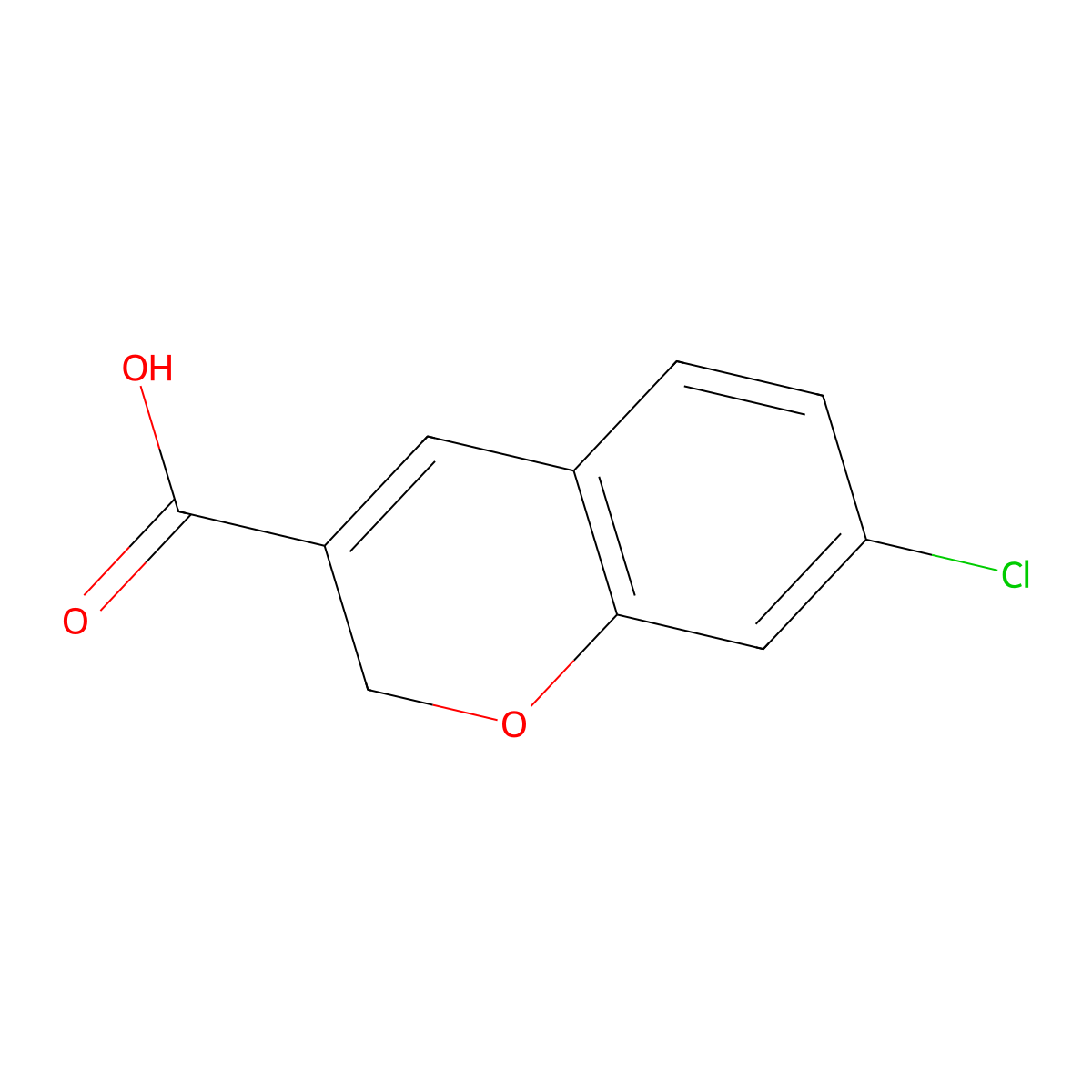 7-chloro-2H-chromene-3-carboxylic acid molecular structure, CAS 482374-64-1