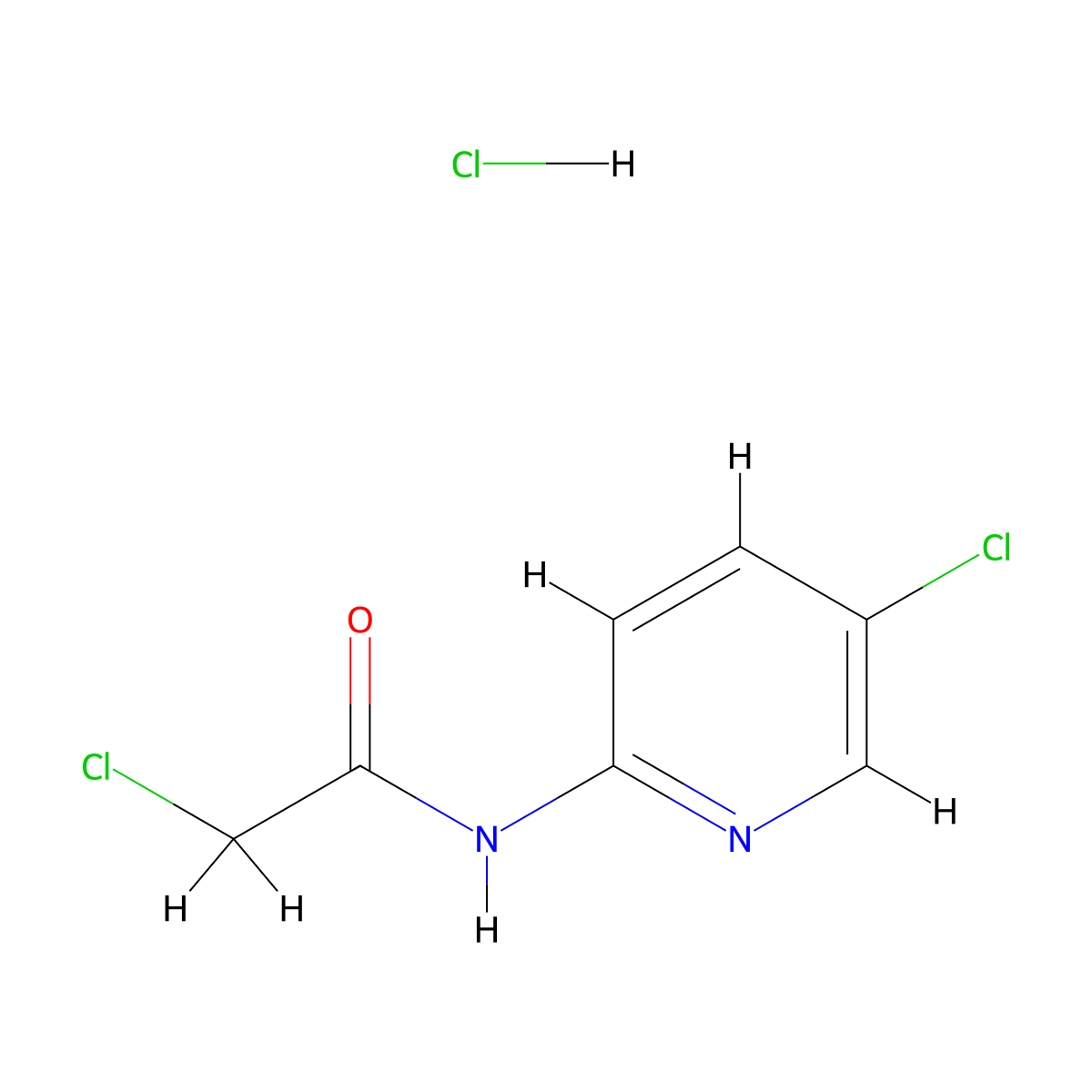 2-Chloro-N-(5-chloro-2-pyridinyl)acetamide hydrochloride molecular structure, CAS 482374-73-2