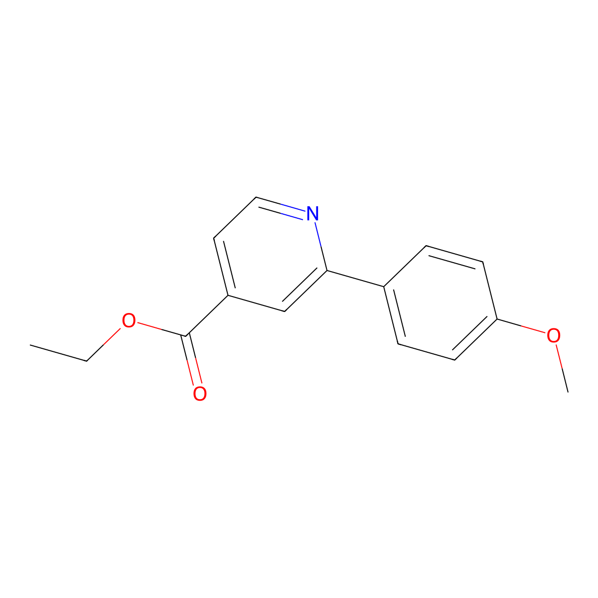 Ethyl 2-(4-methoxyphenyl)isonicotinate molecular structure, CAS 482376-01-2