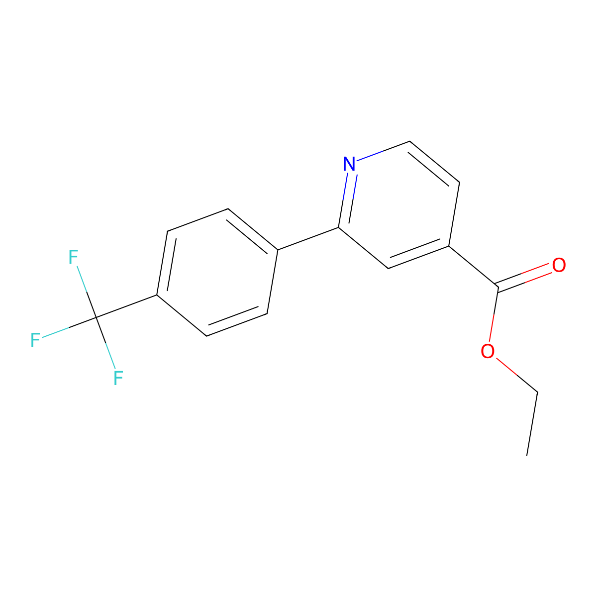 Ethyl 2-(4-trifluoromethylphenyl)-isonicotinate molecular structure, CAS 482376-17-0