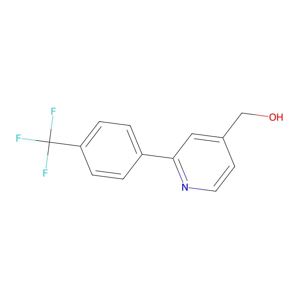 2-(4-(Trifluoromethyl)phenyl)pyridine-4-methanol molecular structure, CAS 482376-18-1