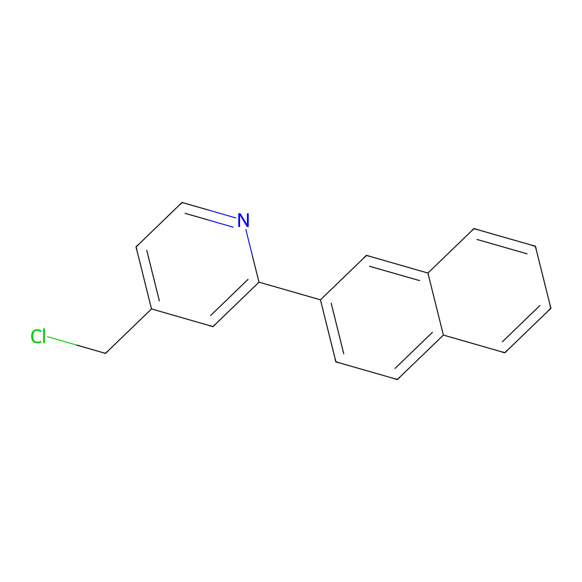 4-(Chloromethyl)-2-(naphthalen-2-yl)pyridine molecular structure, CAS 482376-26-1
