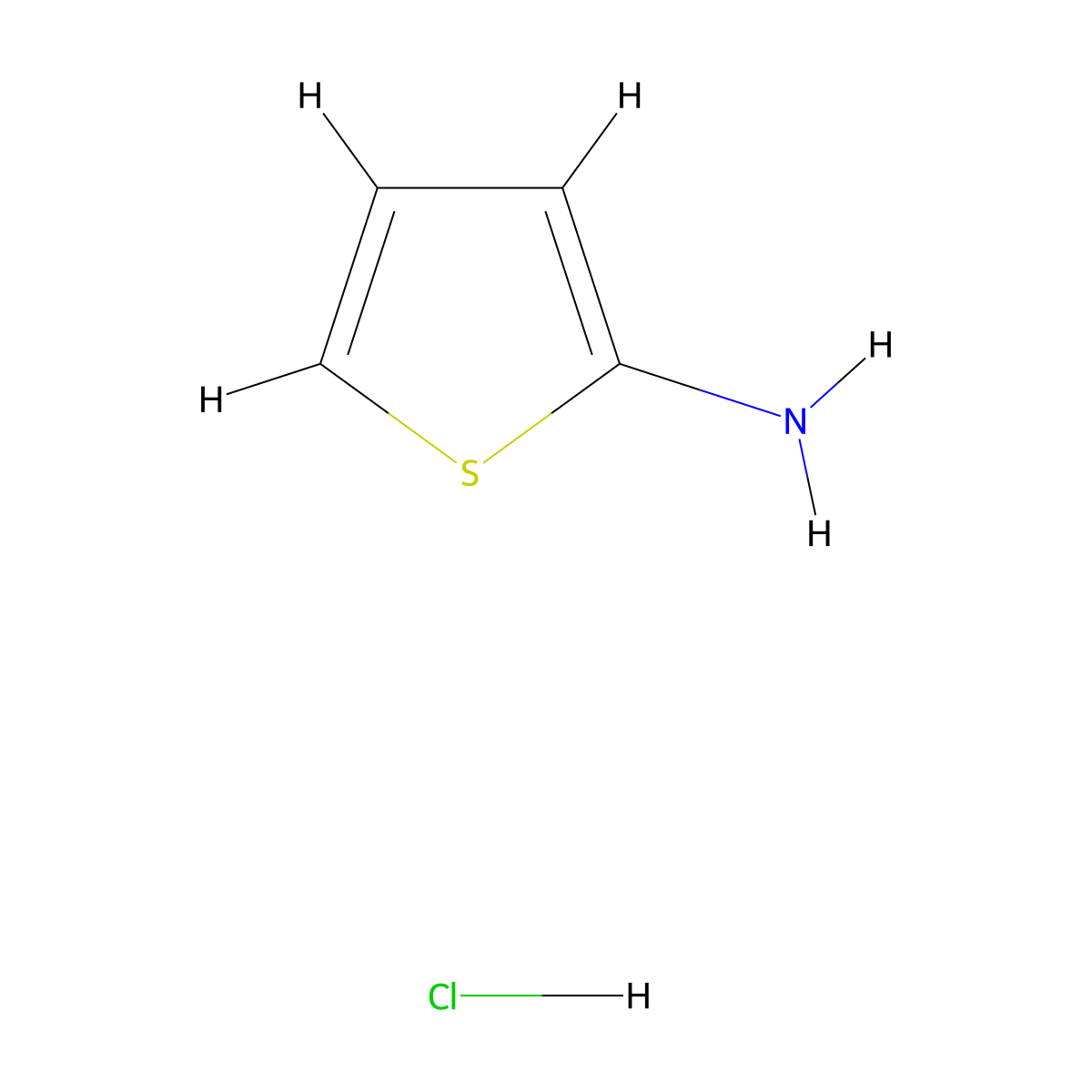 Thiophen-2-amine--hydrogen chloride (1/1) molecular structure, CAS 482376-51-2