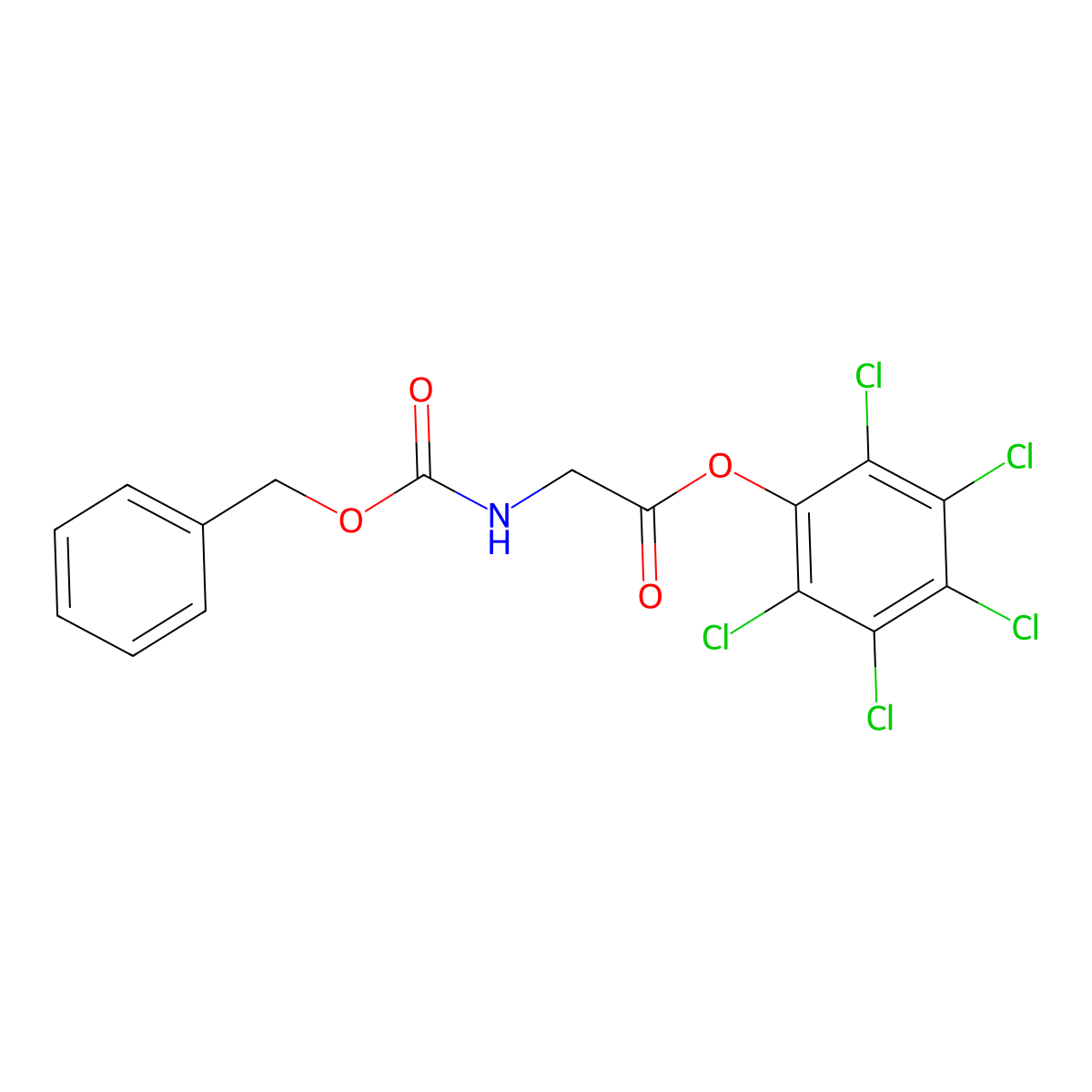 pentachlorophenyl N-[(benzyloxy)carbonyl]glycinate molecular structure, CAS 4824-12-8