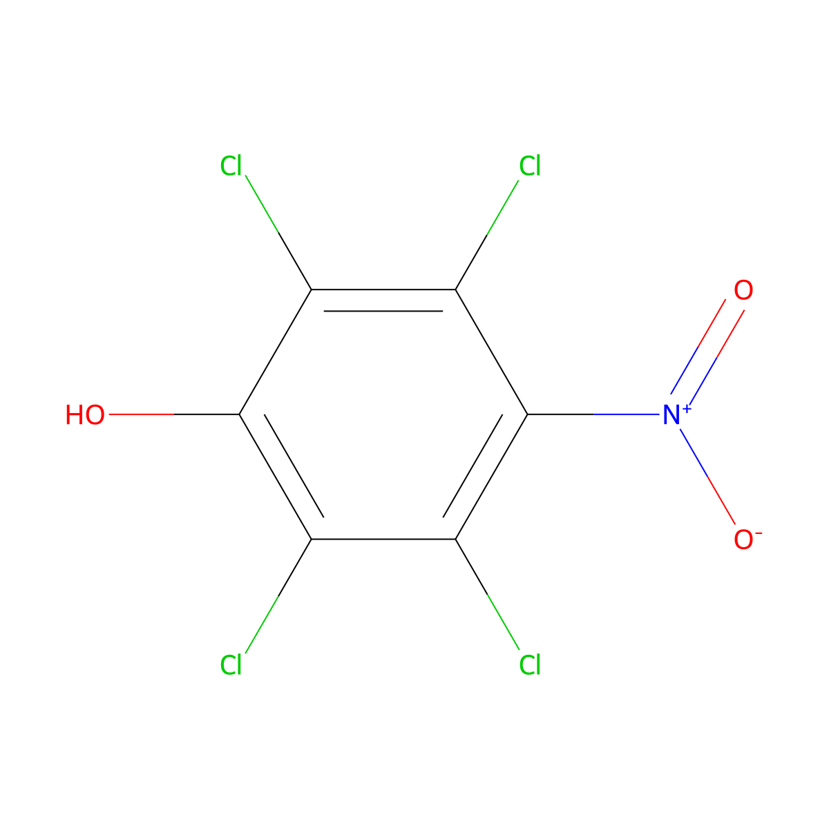 4-Nitro-2,3,5,6-tetrachlorophenol molecular structure, CAS 4824-72-0