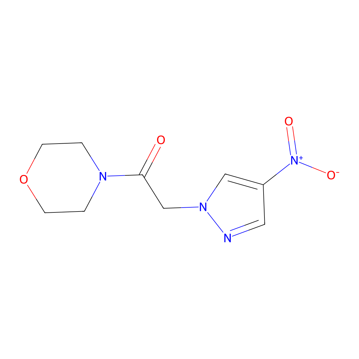 1-Morpholin-4-yl-2-(4-nitropyrazol-1-yl)ethanone molecular structure, CAS 482573-95-5