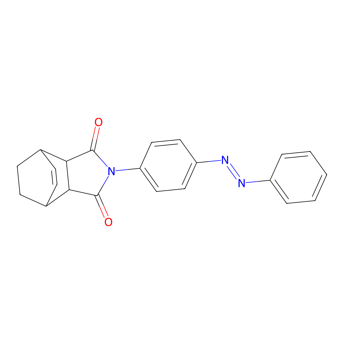 4,7-Ethano-1H-isoindole-1,3(2H)-dione, 3a,4,7,7a-tetrahydro-2-[4-(2-phenyldiazenyl)phenyl]- molecular structure, CAS 482576-42-1