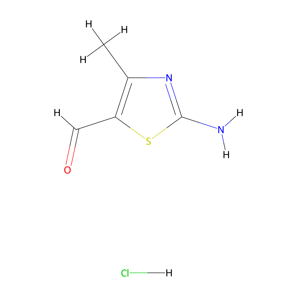 2-Amino-4-methyl-1,3-thiazole-5-carbaldehyde hydrochloride molecular structure, CAS 482584-86-1