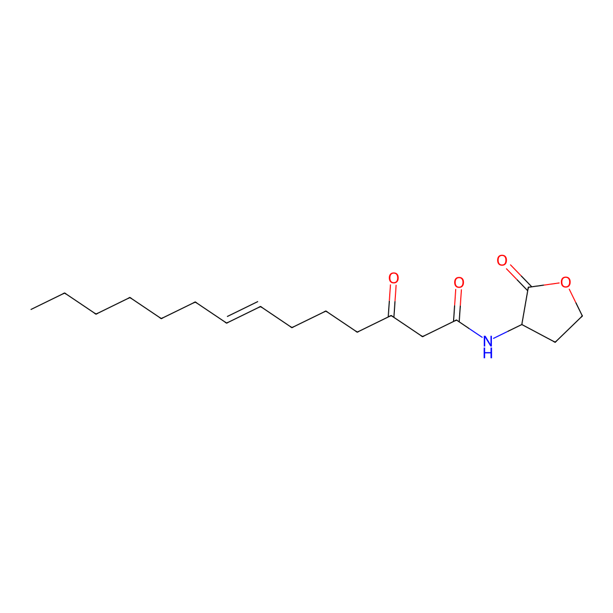 3-oxo-N-[(3S)-2-oxooxolan-3-yl]tetradec-7-enamide molecular structure, CAS 482598-46-9