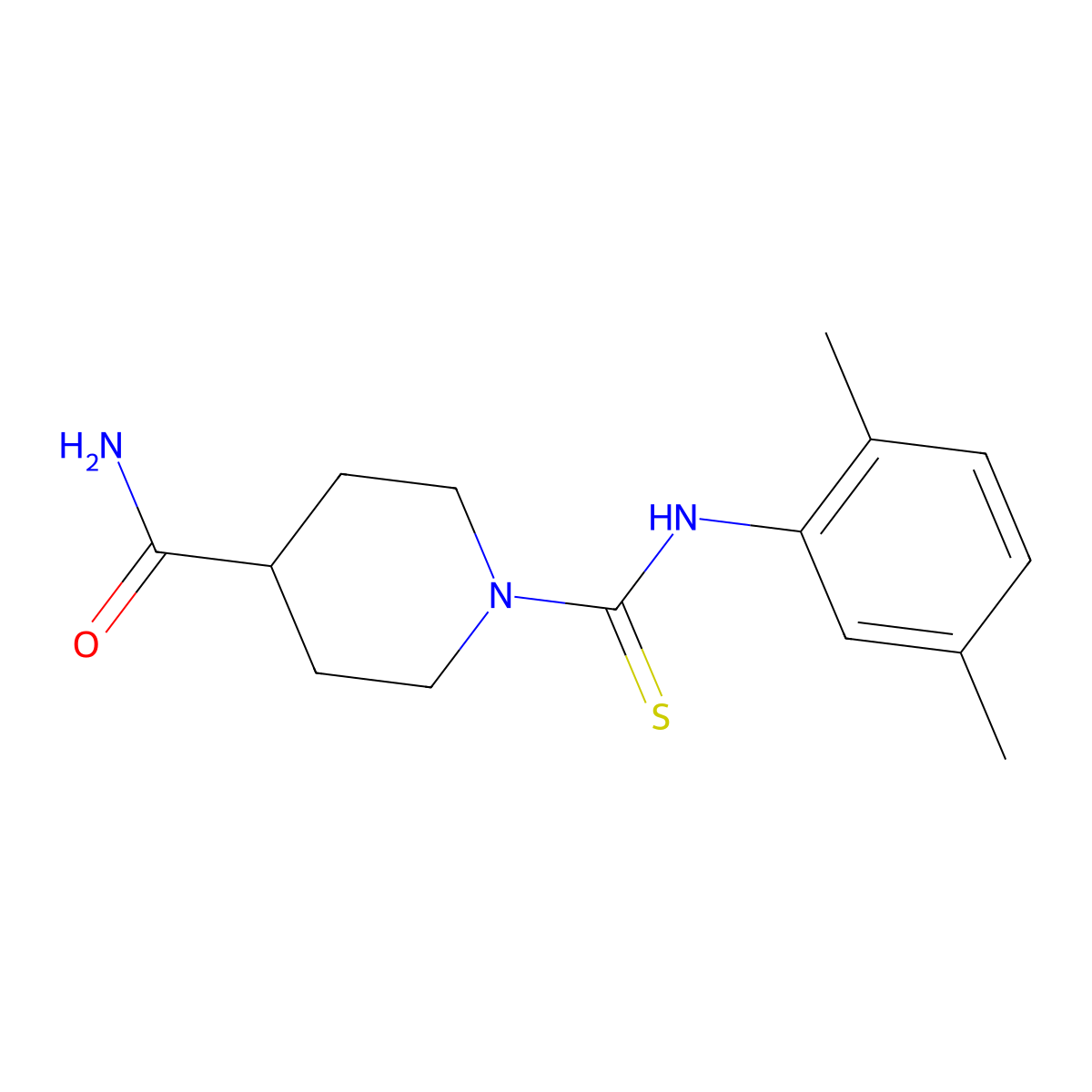 1-[(2,5-Dimethylphenyl)carbamothioyl]piperidine-4-carboxamide molecular structure, CAS 482609-31-4