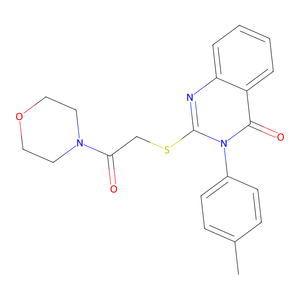 3-(4-Methylphenyl)-2-(2-morpholin-4-yl-2-oxoethyl)sulfanylquinazolin-4-one molecular structure, CAS 482610-81-1