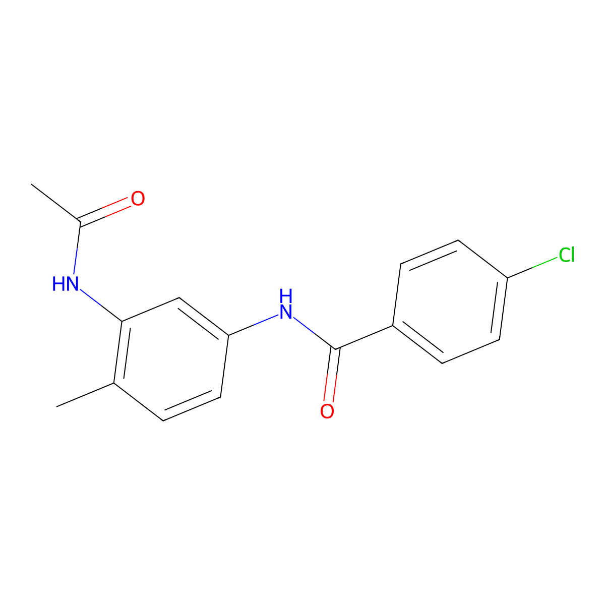 N-(3-acetamido-4-methylphenyl)-4-chlorobenzamide molecular structure, CAS 482615-82-7