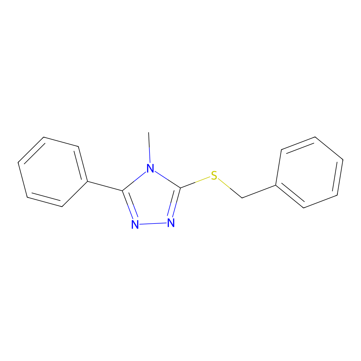 3-(Benzylthio)-4-methyl-5-phenyl-4H-1,2,4-triazole molecular structure, CAS 482615-86-1
