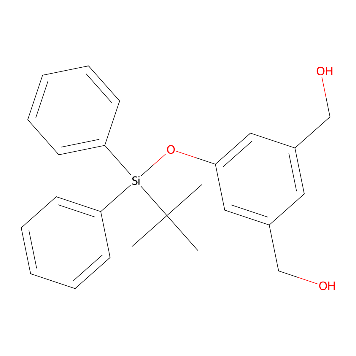 (5-((tert-Butyl(diphenyl)silyl)oxy)-1,3-phenylene)dimethanol molecular structure, CAS 482627-84-9