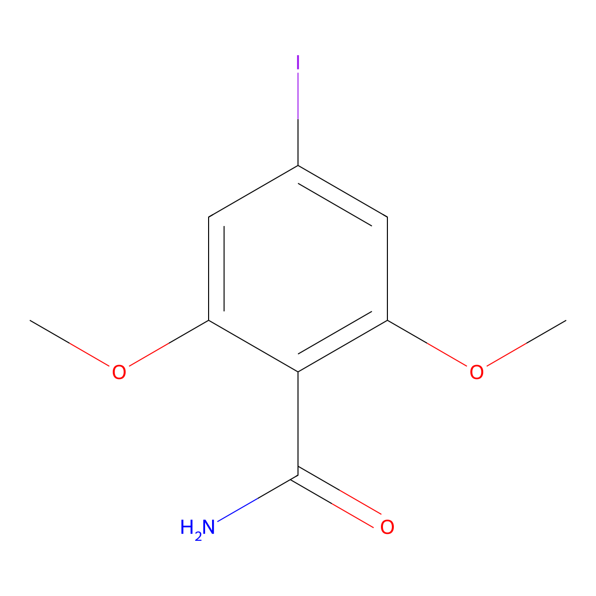 4-Iodo-2,6-dimethoxybenzamide molecular structure, CAS 482628-08-0