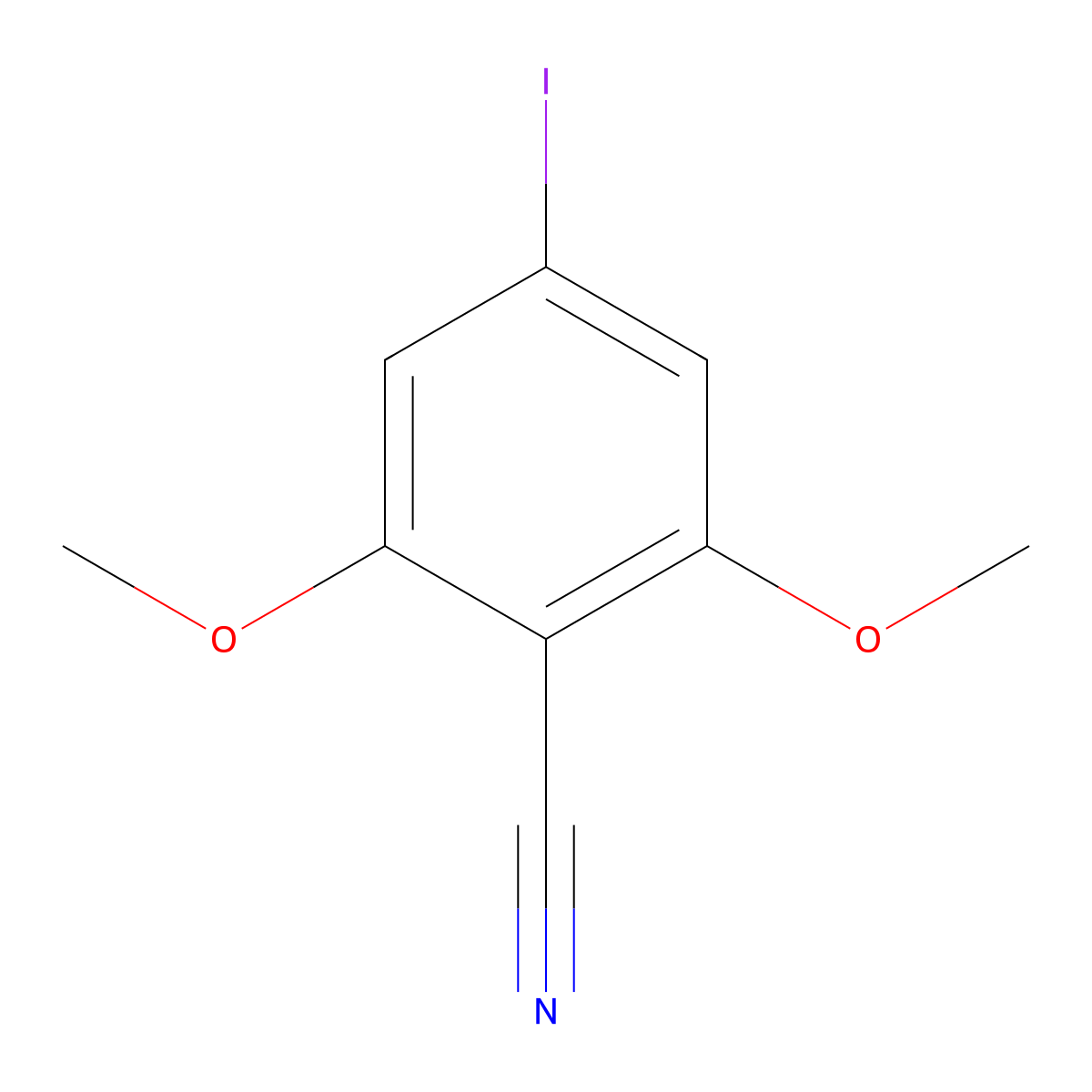 4-Iodo-2,6-dimethoxybenzonitrile molecular structure, CAS 482628-09-1