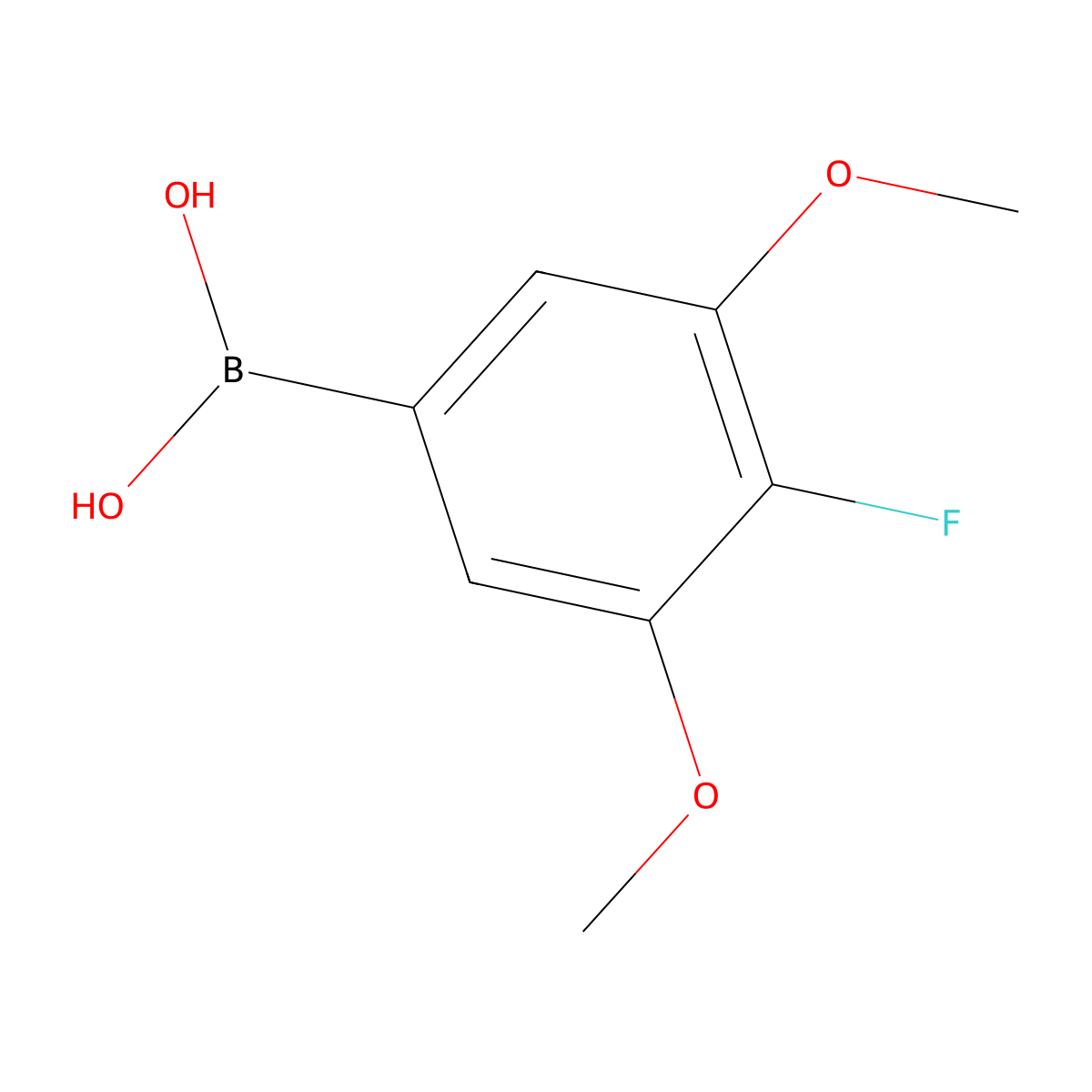 (4-Fluoro-3,5-dimethoxyphenyl)boronic acid molecular structure, CAS 482628-23-9