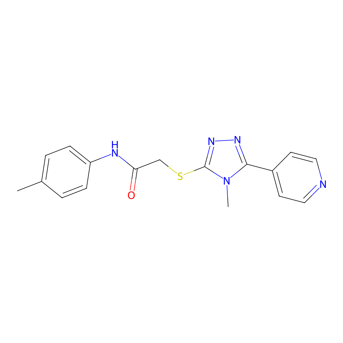 2-(4-methyl-5-(4-pyridyl)(1,2,4-triazol-3-ylthio))-N-(4-methylphenyl)acetamide molecular structure, CAS 482636-79-3