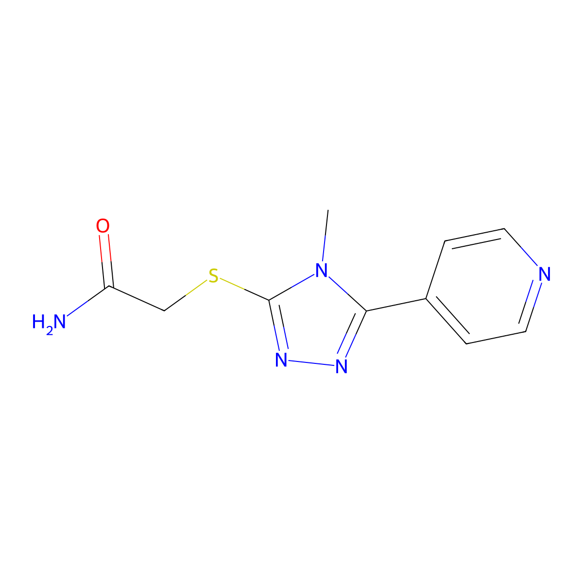 2-{[4-methyl-5-(pyridin-4-yl)-4H-1,2,4-triazol-3-yl]sulfanyl}acetamide molecular structure, CAS 482636-84-0