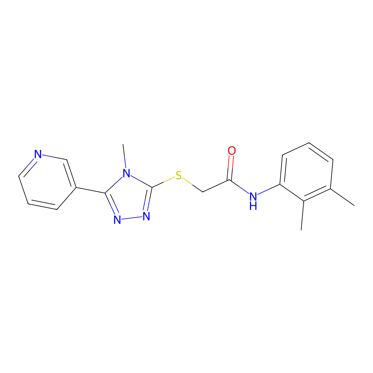 N-(2,3-dimethylphenyl)-2-{[4-methyl-5-(pyridin-3-yl)-4H-1,2,4-triazol-3-yl]sulfanyl}acetamide molecular structure, CAS 482637-92-3
