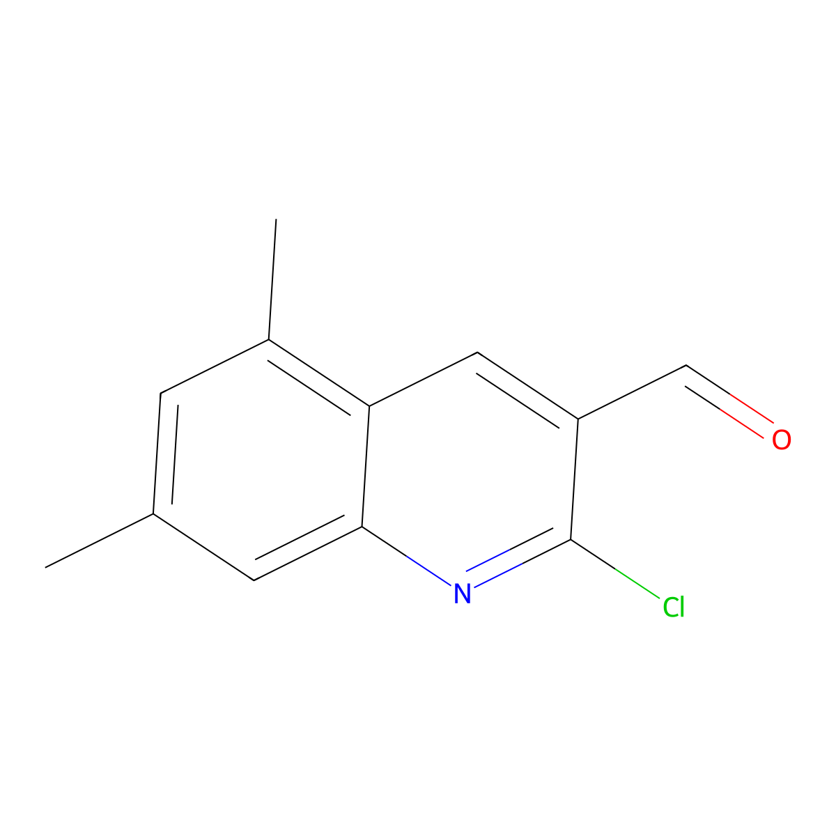 2-Chloro-5,7-dimethylquinoline-3-carboxaldehyde molecular structure, CAS 482639-32-7