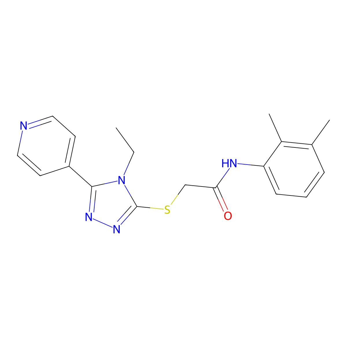 N-(2,3-Dimethylphenyl)-2-{[4-ethyl-5-(4-pyridinyl)-4H-1,2,4-triazol-3-YL]sulfanyl}acetamide molecular structure, CAS 482639-63-4