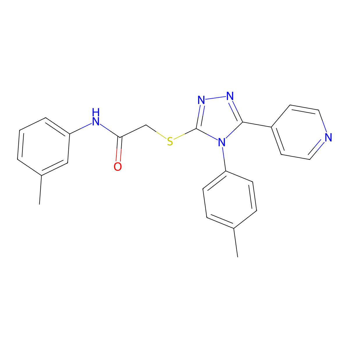 N-(3-methylphenyl)-2-{[4-(4-methylphenyl)-5-(pyridin-4-yl)-4H-1,2,4-triazol-3-yl]sulfanyl}acetamide molecular structure, CAS 482640-21-1