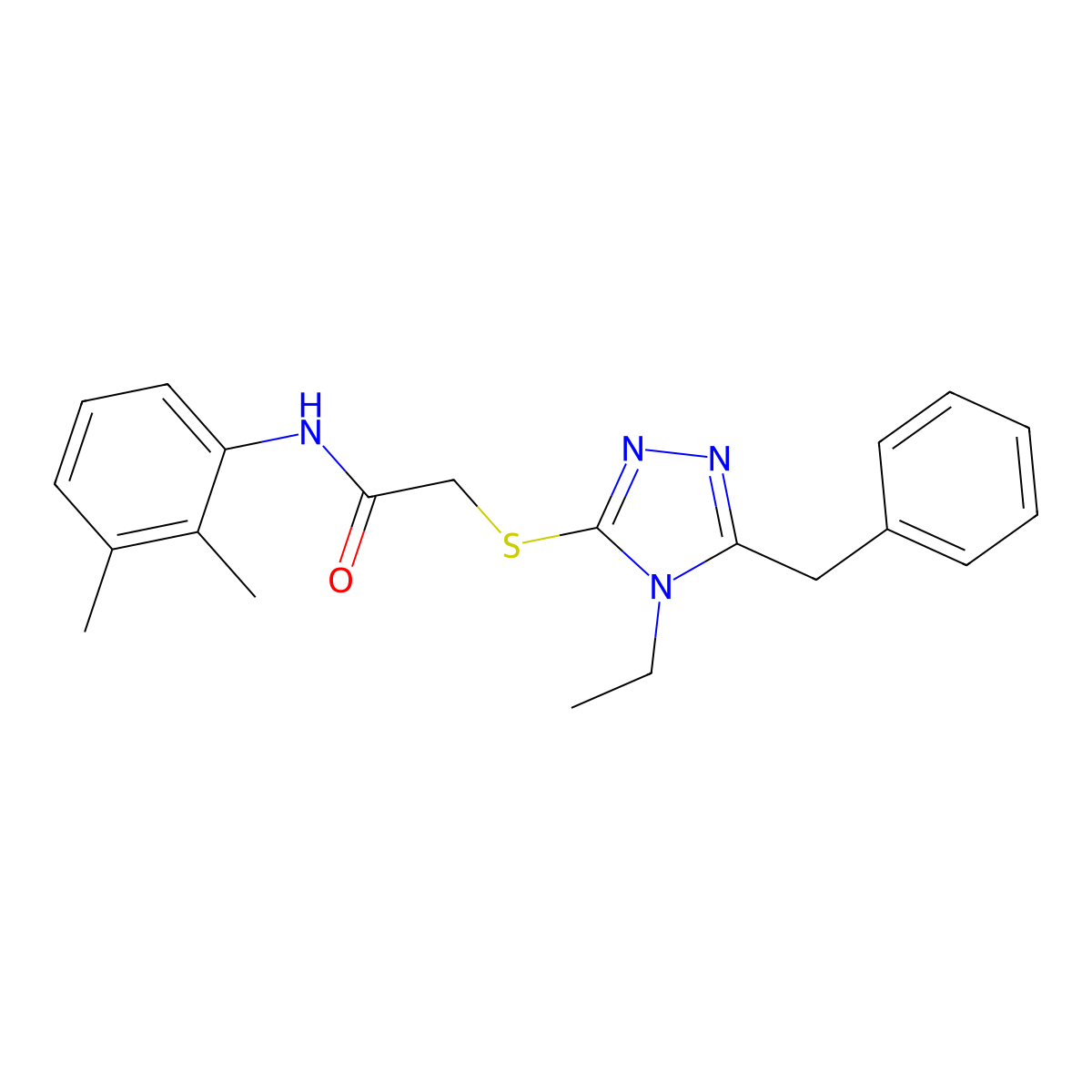 2-[(5-benzyl-4-ethyl-4H-1,2,4-triazol-3-yl)sulfanyl]-N-(2,3-dimethylphenyl)acetamide molecular structure, CAS 482643-30-1