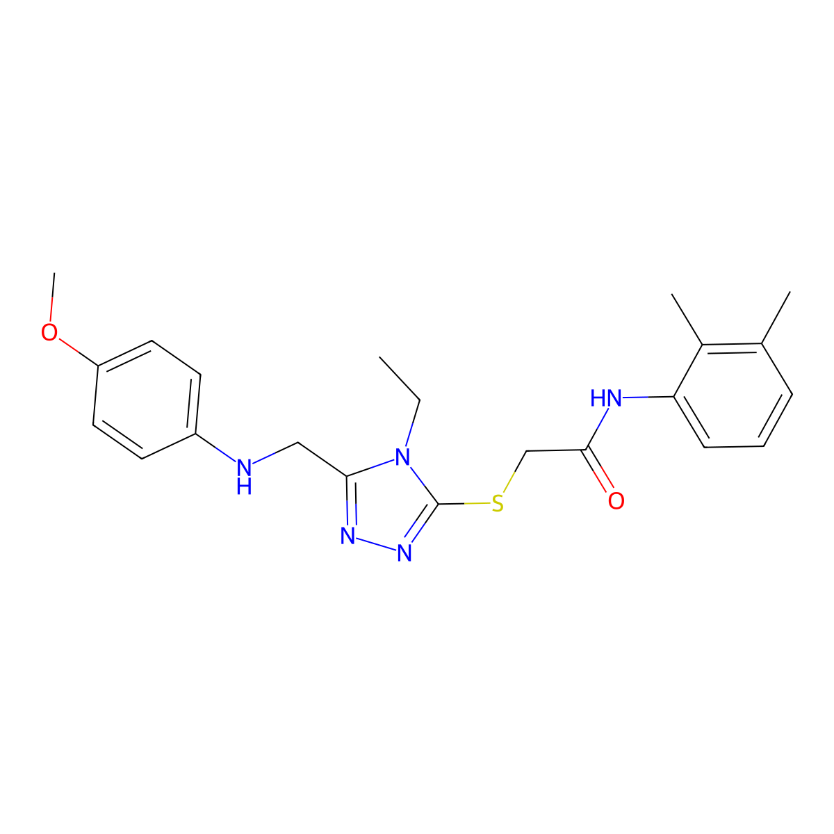 N-(2,3-dimethylphenyl)-2-({4-ethyl-5-[(4-methoxyanilino)methyl]-4H-1,2,4-triazol-3-yl}sulfanyl)acetamide molecular structure, CAS 482645-60-3