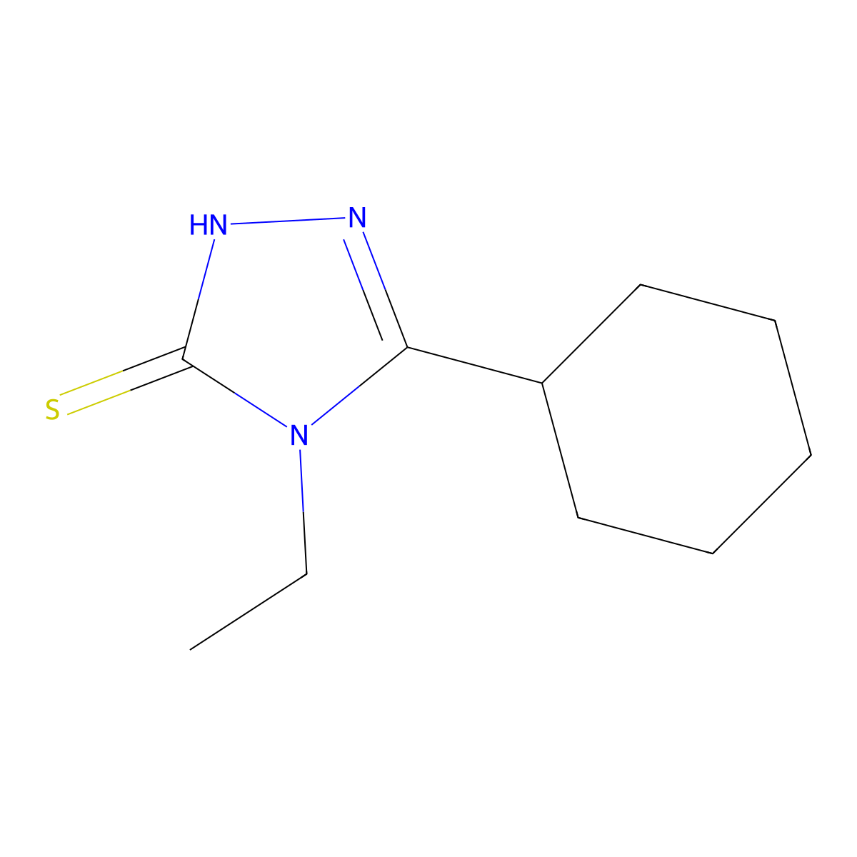 5-cyclohexyl-4-ethyl-4H-1,2,4-triazole-3-thiol molecular structure, CAS 482650-81-7