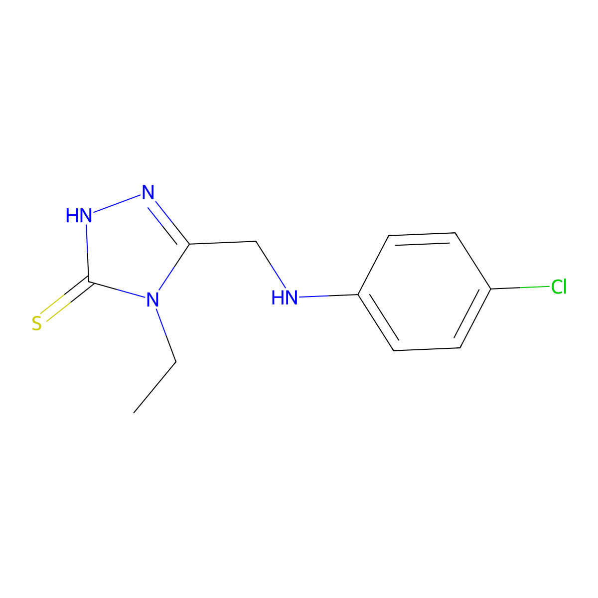5-(((4-Chlorophenyl)amino)methyl)-4-ethyl-4H-1,2,4-triazole-3-thiol molecular structure, CAS 482652-58-4