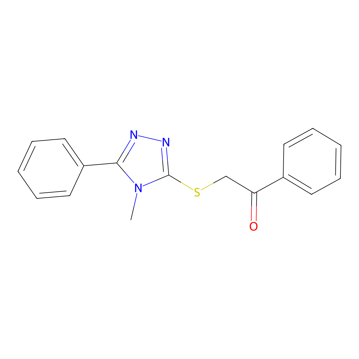 2-[(4-Methyl-5-phenyl-1,2,4-triazol-3-yl)sulfanyl]-1-phenylethanone molecular structure, CAS 482653-79-2