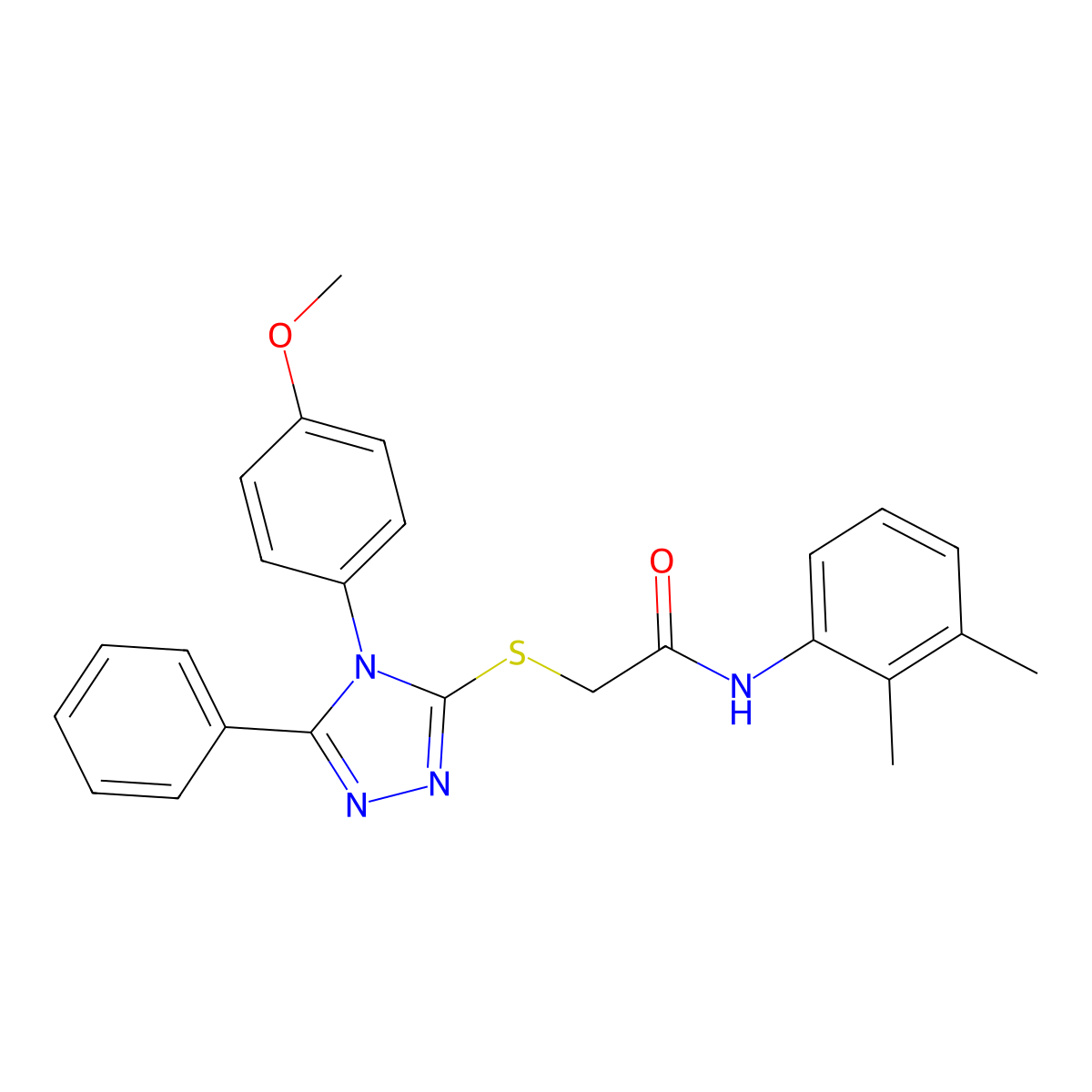 N-(2,3-dimethylphenyl)-2-[[4-(4-methoxyphenyl)-5-phenyl-1,2,4-triazol-3-yl]sulfanyl]acetamide molecular structure, CAS 482657-09-0