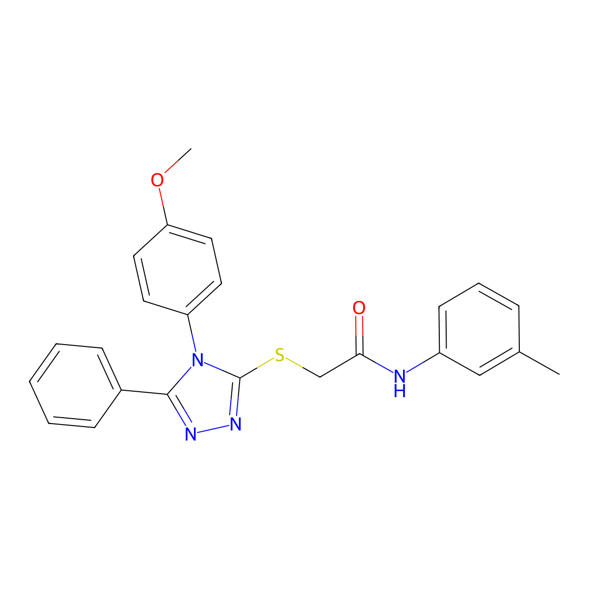 2-{[4-(4-methoxyphenyl)-5-phenyl-4H-1,2,4-triazol-3-yl]sulfanyl}-N-(3-methylphenyl)acetamide molecular structure, CAS 482657-11-4