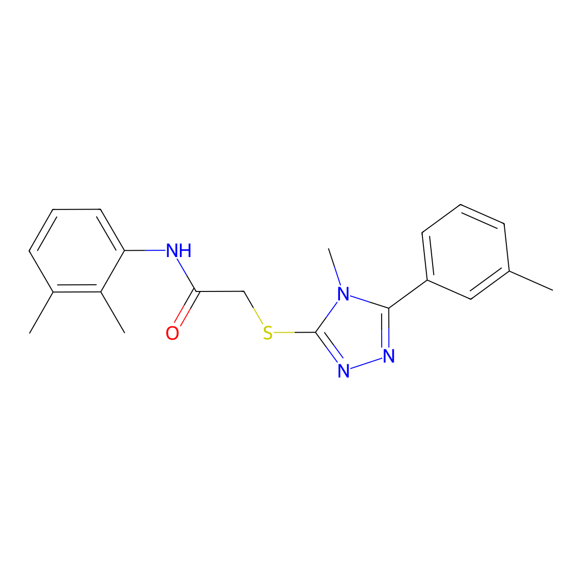 N-(2,3-dimethylphenyl)-2-[[4-methyl-5-(3-methylphenyl)-1,2,4-triazol-3-yl]sulfanyl]acetamide molecular structure, CAS 482658-02-6