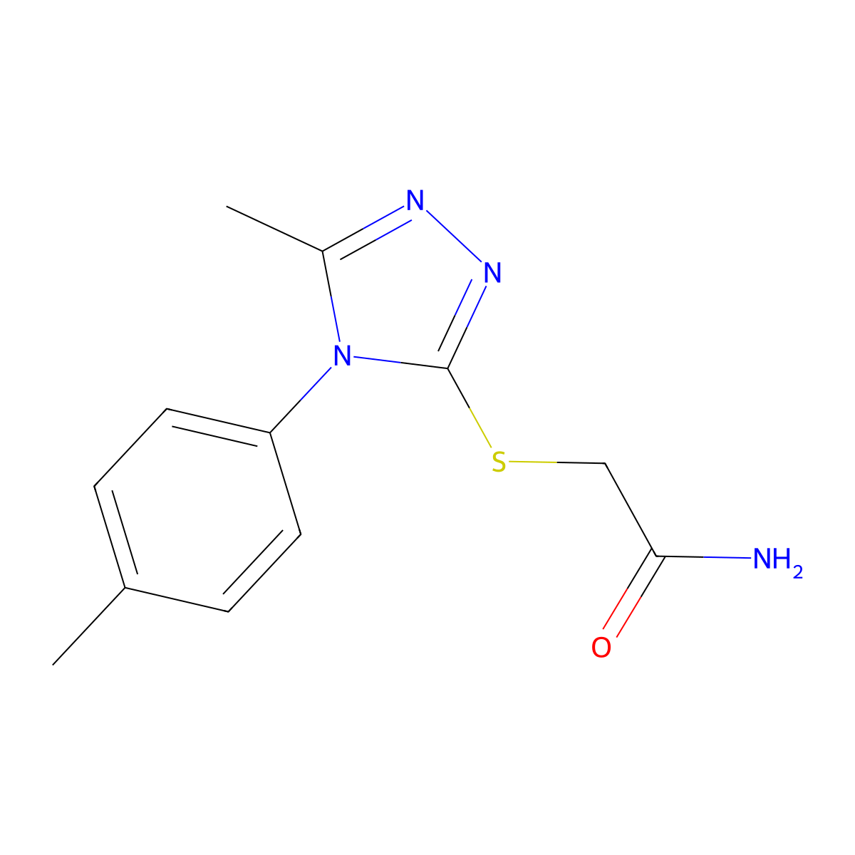 2-[[5-Methyl-4-(4-methylphenyl)-1,2,4-triazol-3-yl]sulfanyl]acetamide molecular structure, CAS 482661-03-0