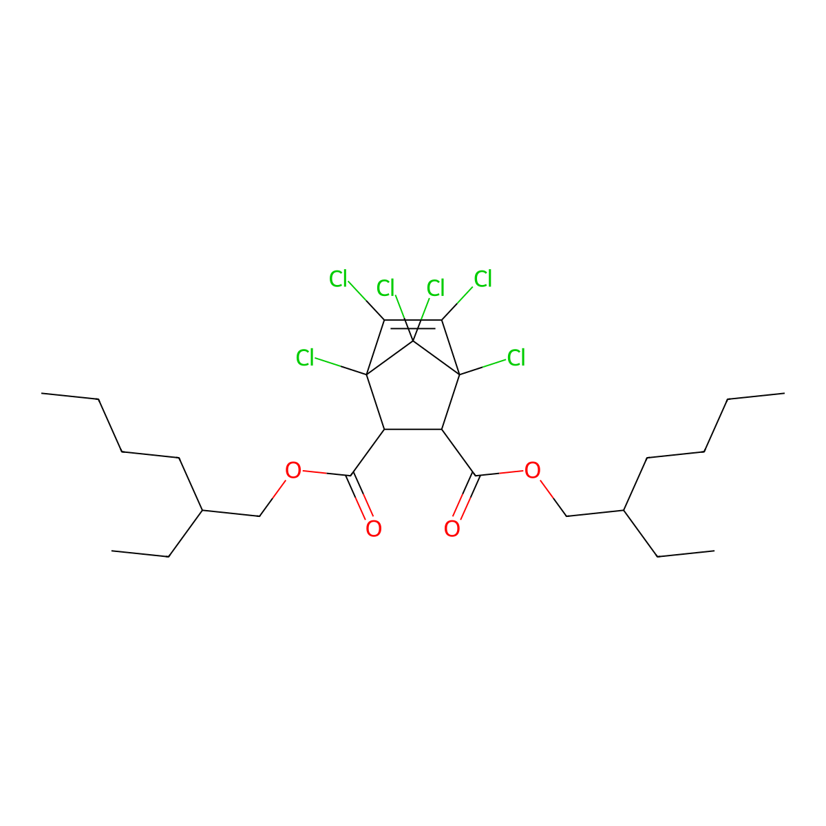 Bicyclo(2.2.1)hept-5-ene-2,3-dicarboxylic acid, 1,4,5,6,7,7-hexachloro-, 2,3-bis(2-ethylhexyl) ester molecular structure, CAS 4827-55-8
