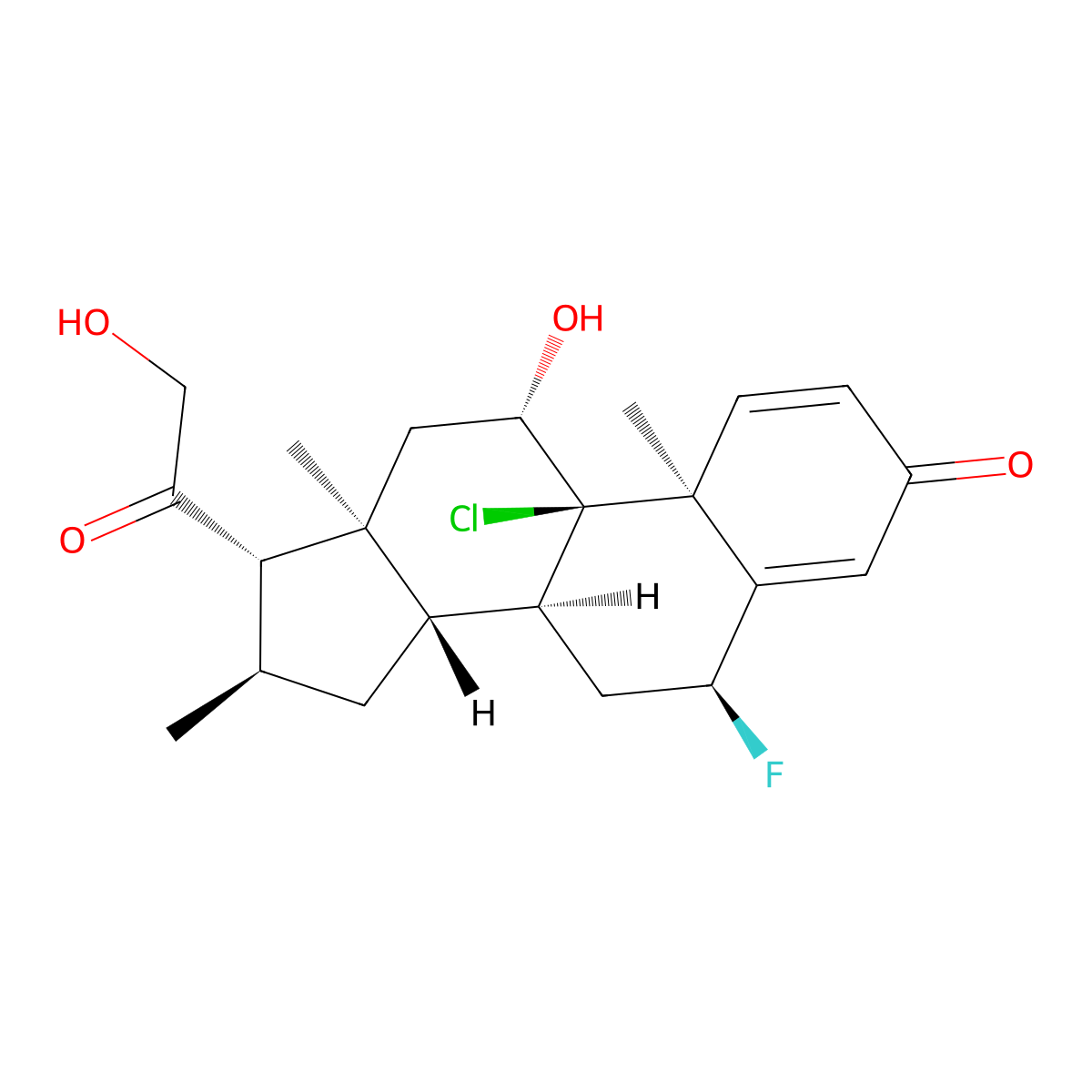 Clocortolone molecular structure, CAS 4828-27-7