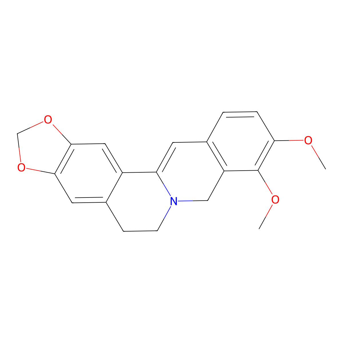 Dihydroberberine molecular structure, CAS 483-15-8