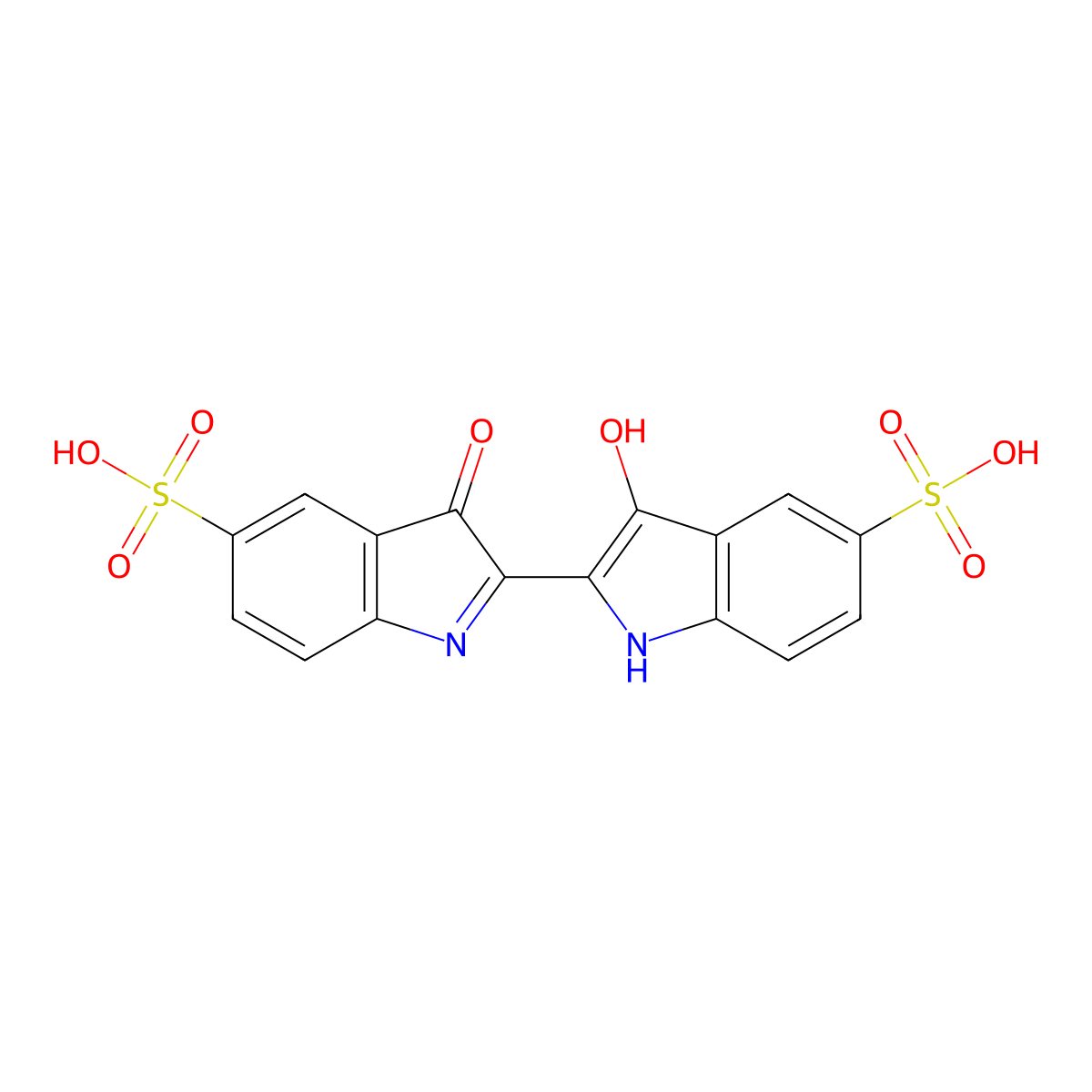 Indigotindisulfonic acid molecular structure, CAS 483-20-5
