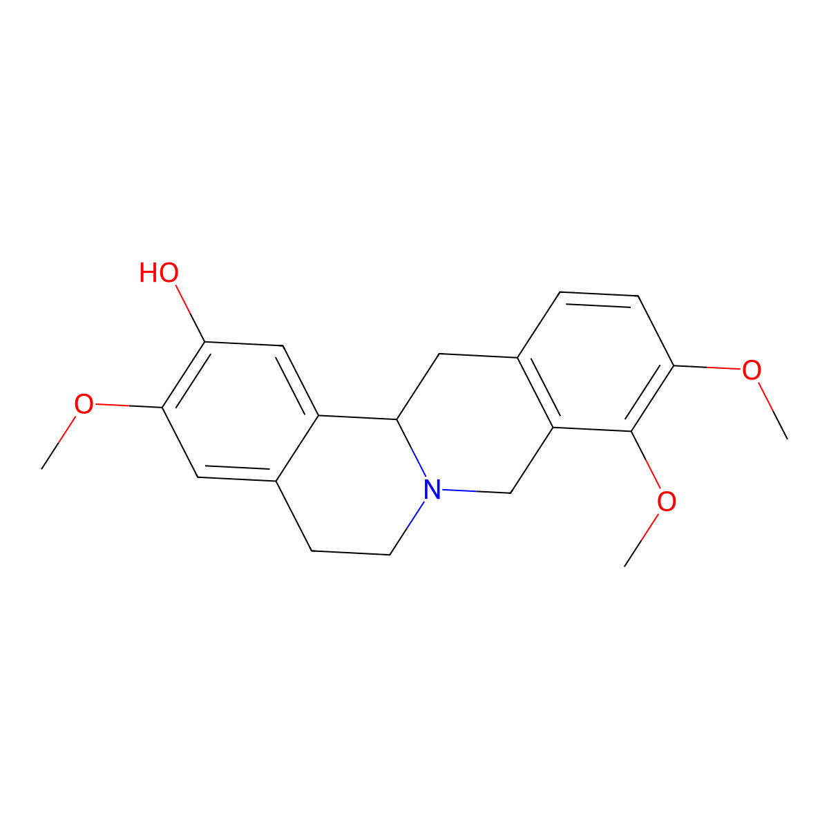 (-)-Tetrahydrocolumbamine molecular structure, CAS 483-34-1