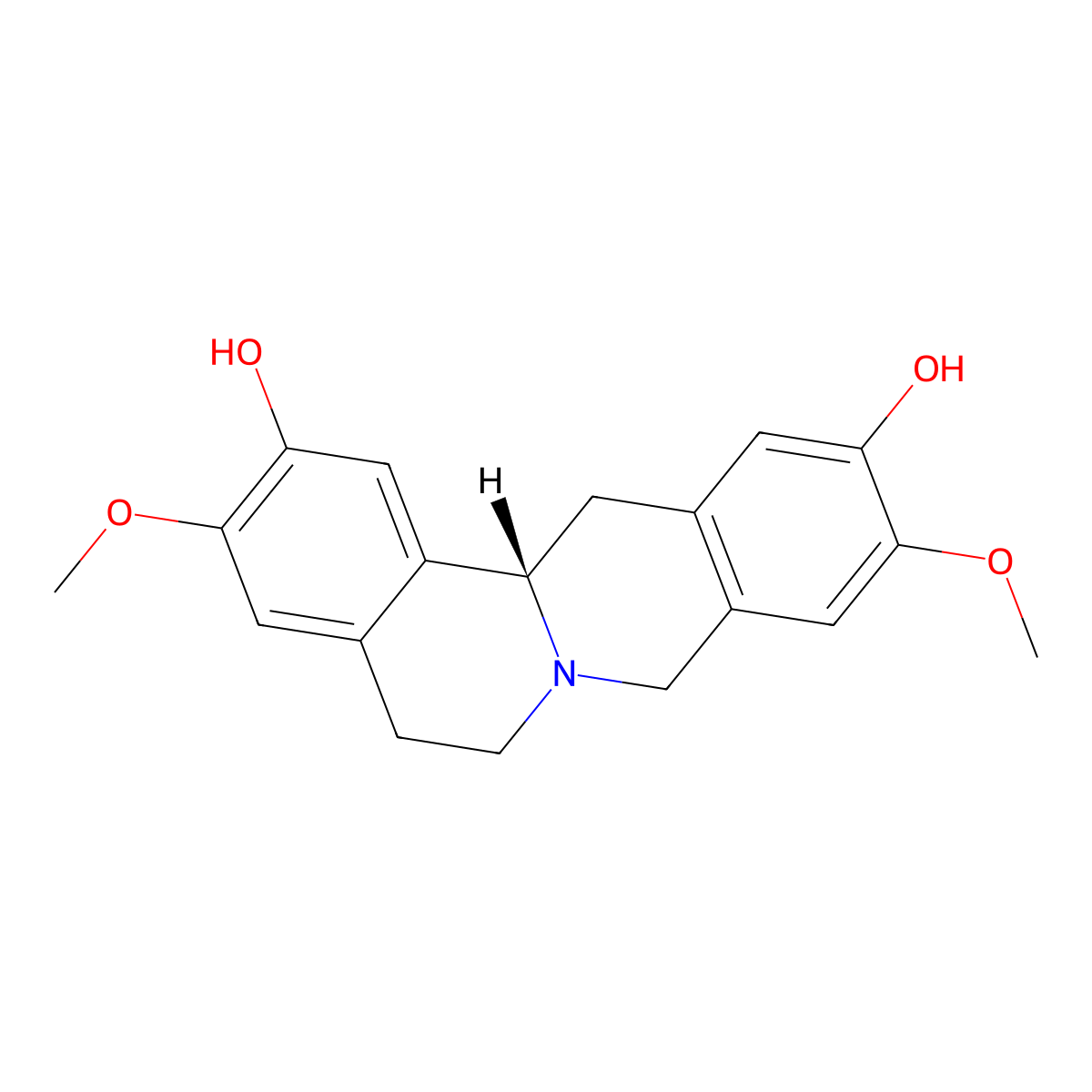 Coreximine molecular structure, CAS 483-45-4