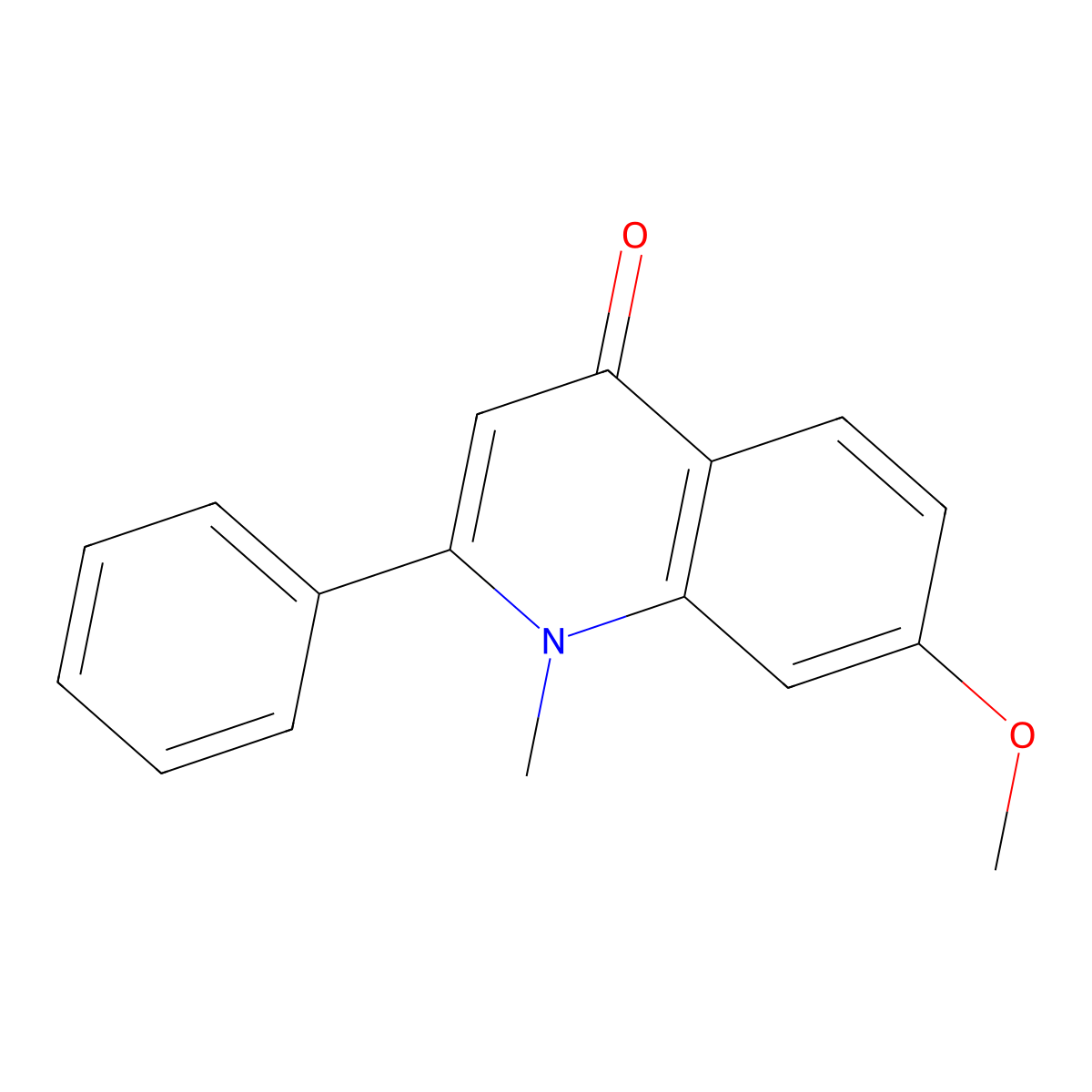 7-Methoxy-1-methyl-2-phenyl-4(1H)-quinolinone molecular structure, CAS 483-51-2