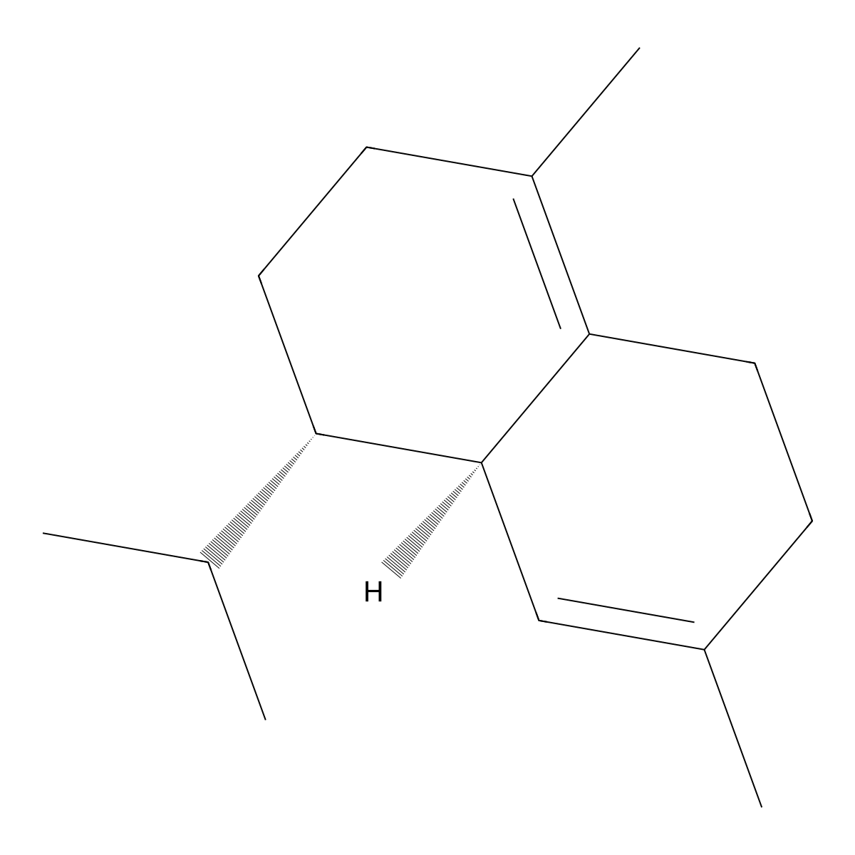 delta-Cadinene molecular structure, CAS 483-76-1