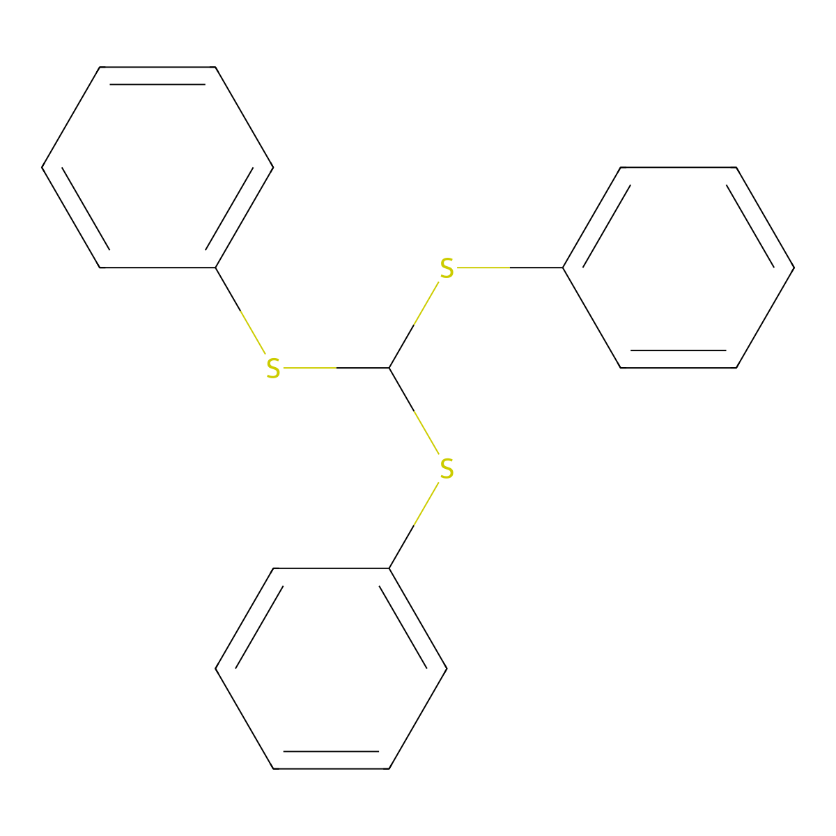 Tris(phenylthio)methane molecular structure, CAS 4832-52-4