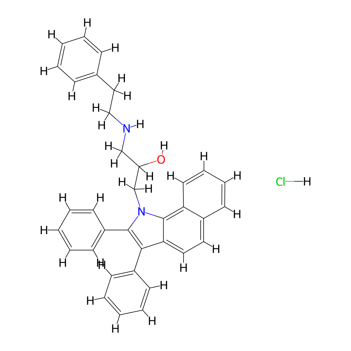 1-(2,3-diphenyl-1H-benzo[g]indol-1-yl)-3-(phenethylamino)propan-2-ol hydrochloride molecular structure, CAS 483277-80-1