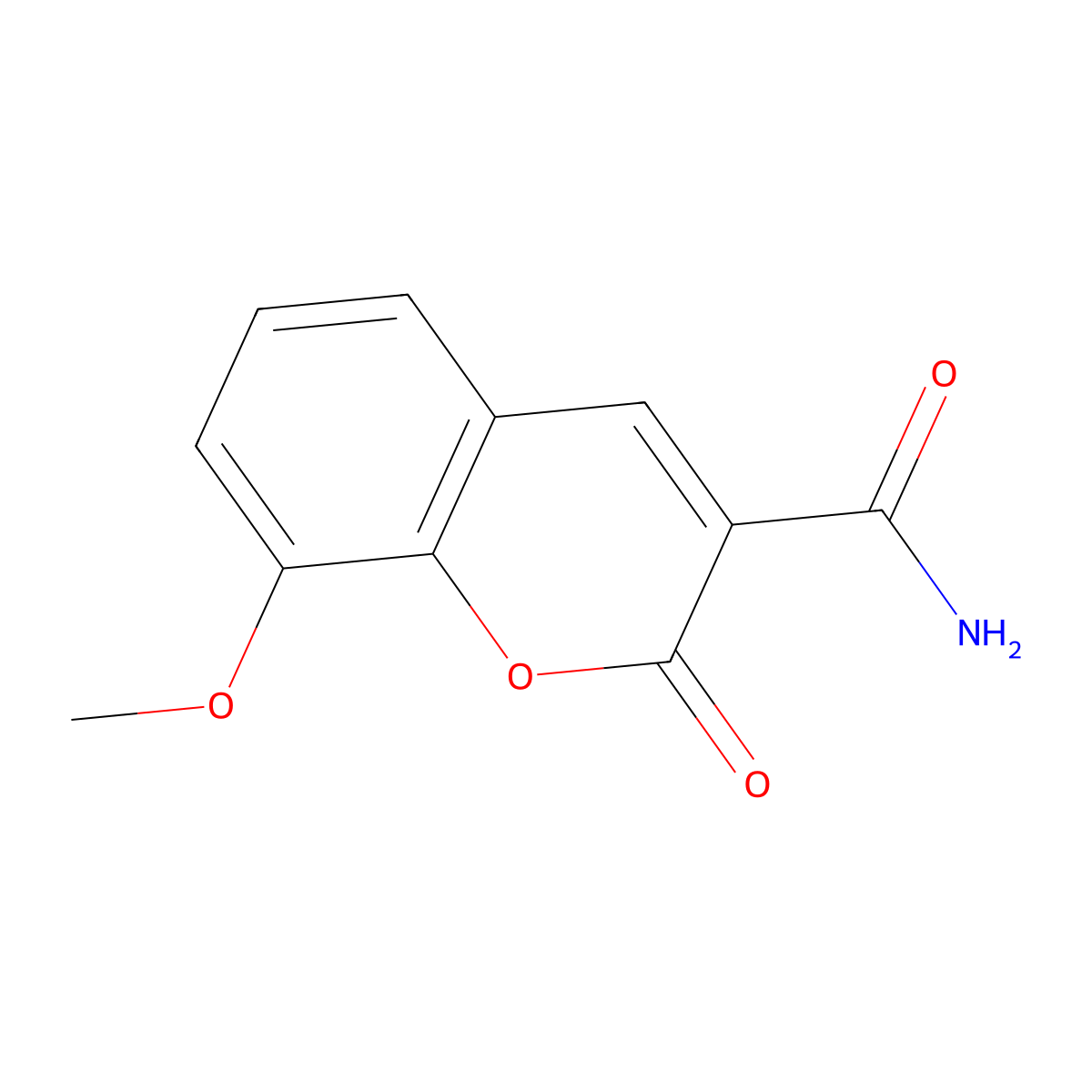 8-methoxy-2-oxo-2H-chromene-3-carboxamide molecular structure, CAS 483278-33-7