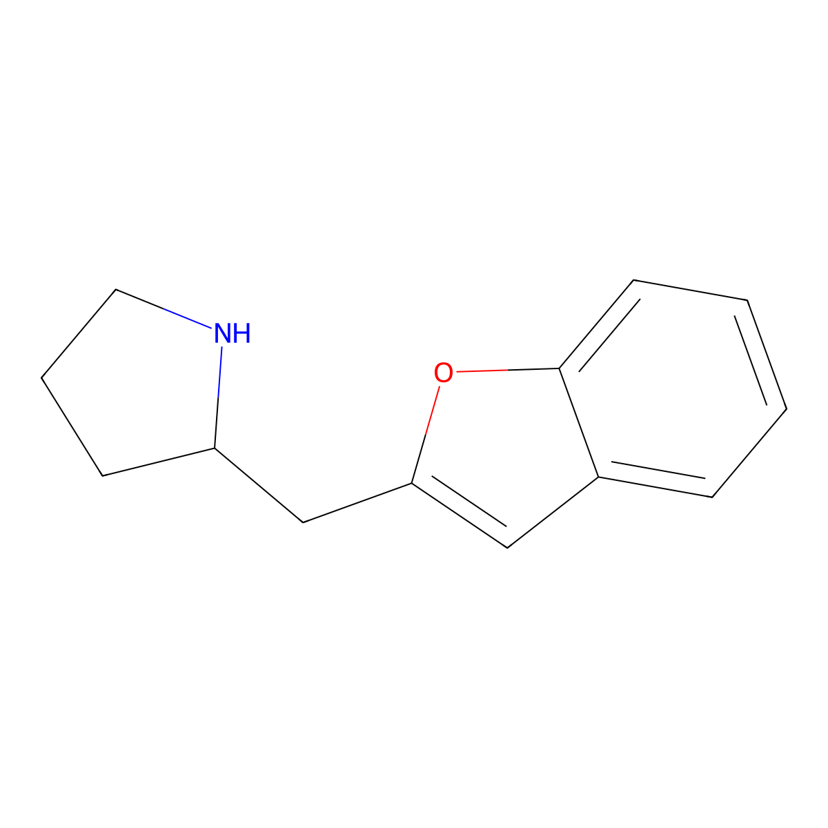 2-[(1-Benzofuran-2-yl)methyl]pyrrolidine molecular structure, CAS 483282-11-7