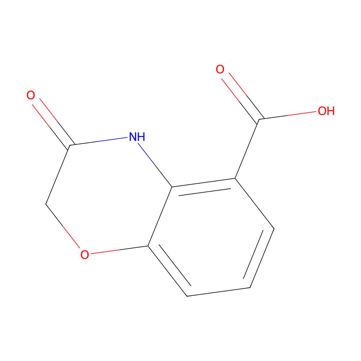 3-Oxo-3,4-dihydro-2H-1,4-benzoxazine-5-carboxylic acid molecular structure, CAS 483282-25-3